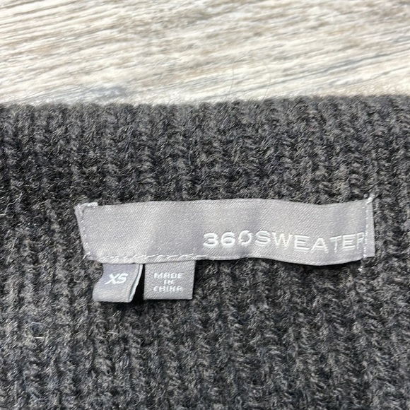 360 Sweater Merino Wool Blend Grey Open Front High Low Cardigan Sweater, size XS - Picture 2 of 8
